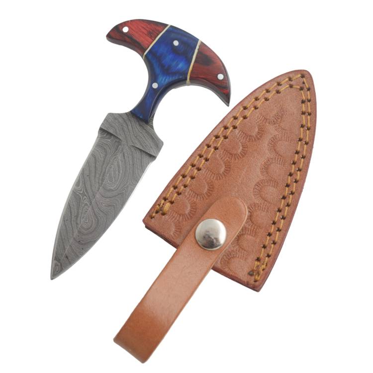 Wild Turkey Handmade Real Damascus Push DAGGER