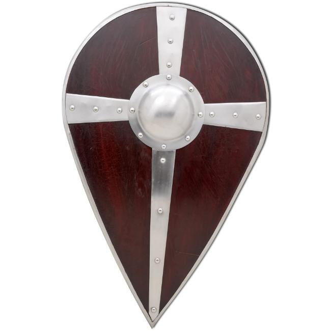 Medieval Warrior Norman Shield with Steel Cross