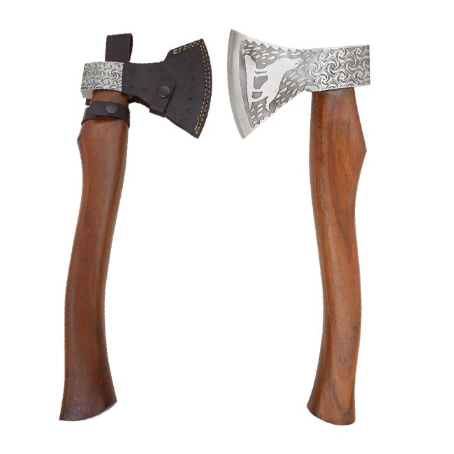 Medieval Warrior Custom Handmade Wolf Etching Viking Axe