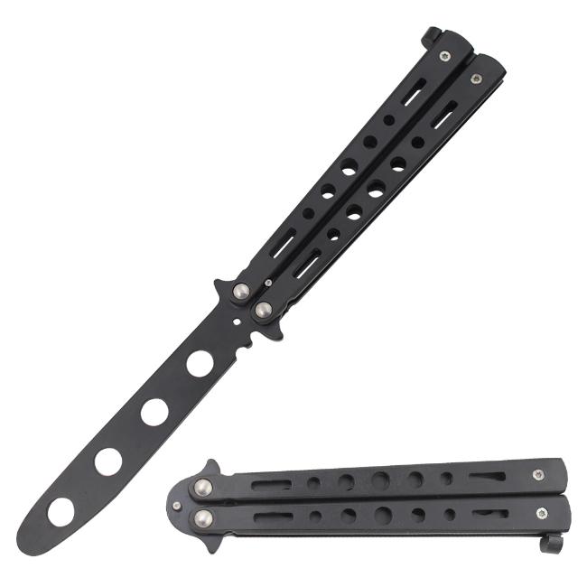 Snake Eye Tactical Training Butterfly Knife Black 5'' Closed