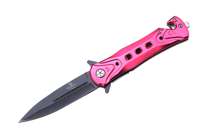 Snake Eye Tactical Spring Assist Knife 4.5'' Closed Pink