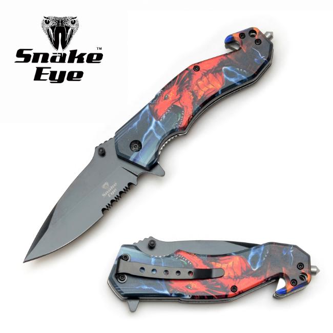Snake Eye Tactical Rescue Style Spring Assist Knife SE-8001-A