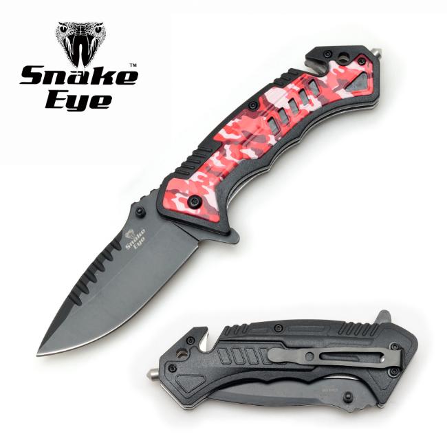 Snake Eye Tactical Two Tone Rescue Style Spring Assist KNIFE CM3