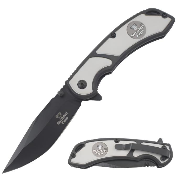 Snake Eye Tactical BLACK & Grey Spring Assist knife SE-1961BK-GR