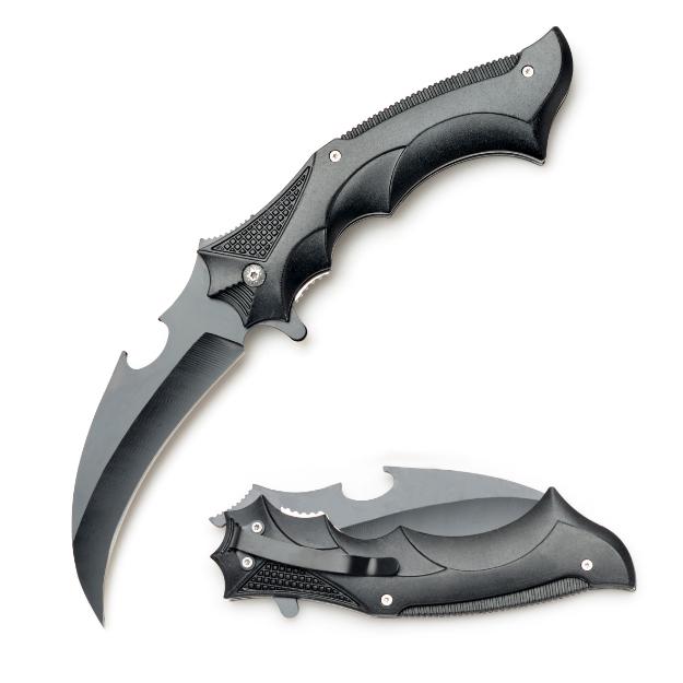 Black Finish JUMBO Spring Assist Knife