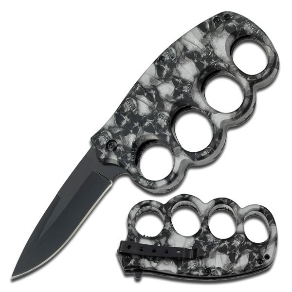 Snake Eye Tactical Grey Skull Knuckle KNIFE Collection