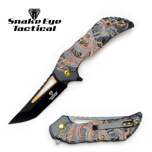 Snake Eye Tactical SE-1354D2 Spring Assist Fantasy Dragon Knife