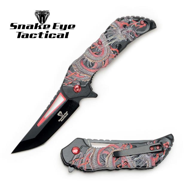 Snake Eye Tactical 1354D1 Spring Assist Fantasy Dragon Knife