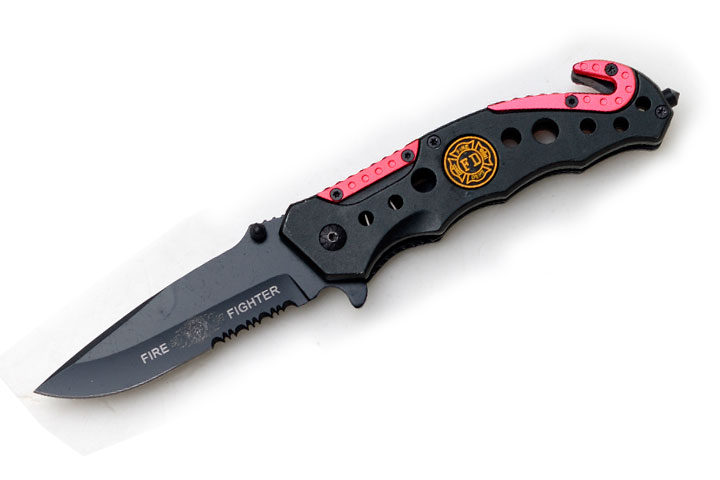 Fire Department Tactical Rescue Spring Assisted KNIFE