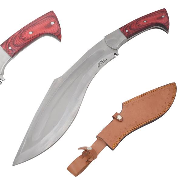 Old Ram Handmade 16-inches Kukri Style Red Wood Hunting Knife