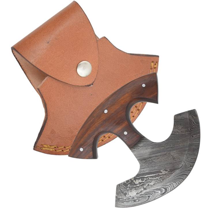 Wild Turkey Handmade Damascus STEEL Ulu Kitchen Knife 3353W