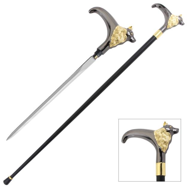 Snake eye Tactical ''Wolf'' Walking CANE With SWORD 37'' Overall
