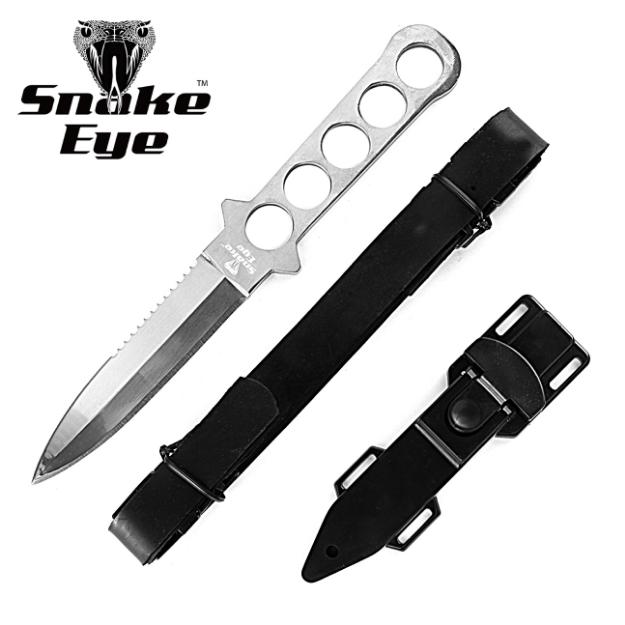 Snake Eye Tactical Heavy Duty Fix Blade Silver Diving  Knife