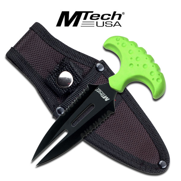 M Tech Push Dagger Double Edge Rubber Handle 5.5'' Overall