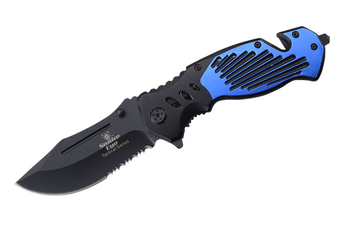 Snake Eye Tactical Spring Assist Knife 4.5'' Closed with Clip