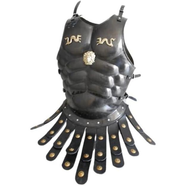 Medieval Warrior Roman Muscle Black Armor with Apron BELT