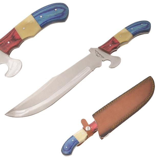 Old Ram Handmade Multi-Color Wood HANDLE 6090 Bowie Knife
