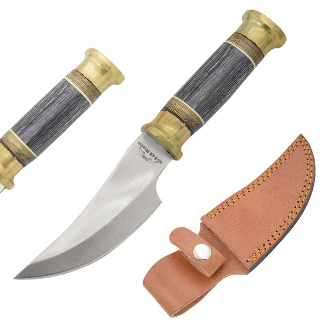 Old Ram Handmade Fixed Blade Hunting Knife Black Wood HANDLE