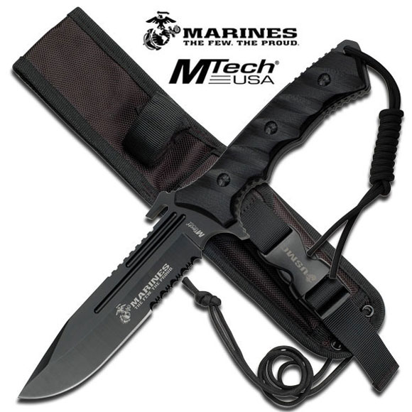 LICENSED US MARINES G10 HANDLE FIXED BLADE TACTICAL KNIFE 11.5''