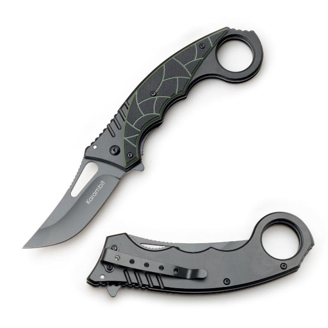 '' Karambit '' Quick Action Assist KNIFE 5.5'' Overll All Black