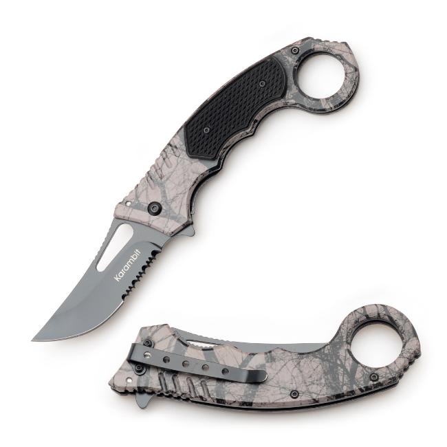 '' Karambit '' Quick Action Assist KNIFE 5.25'' Forest Camo