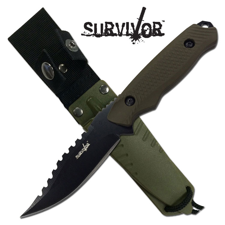SURVIVOR HK-774GN FIXED BLADE KNIFE 8'' OVERALL