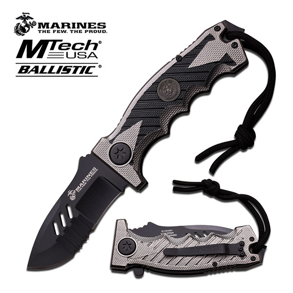 U.S. Marines by MTech USA M-A1041GY SPRING ASSISTED FOLDER