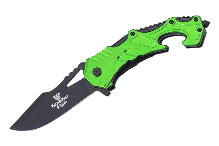 Snake Eye Tactical Green Rescue Style Folding KNIFE Collection