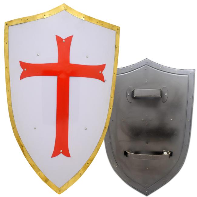 Medieval Warrior Knight Crusader RED Cross Shield