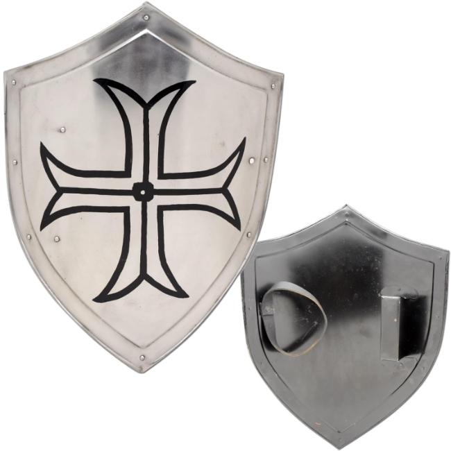 Medieval Warrior Knight Heater Shield 18G Steel LARP