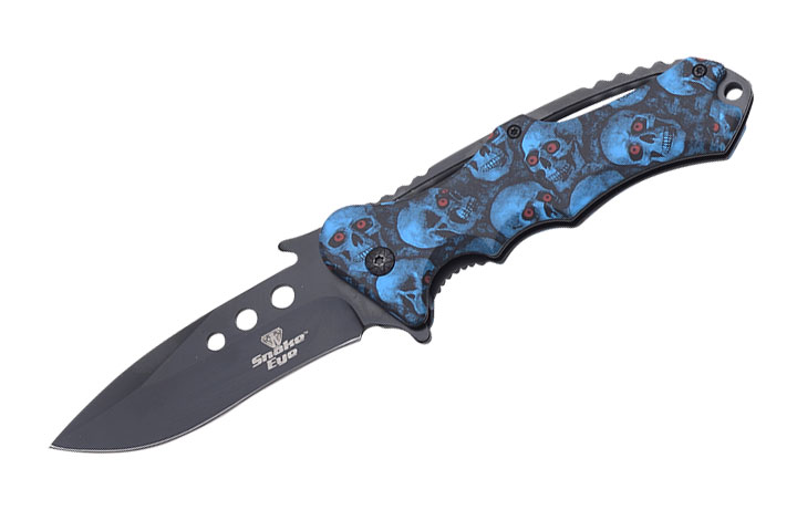 Snake Eye Tactical Fantasy Skull Assisted Knife 4.5'' Closed