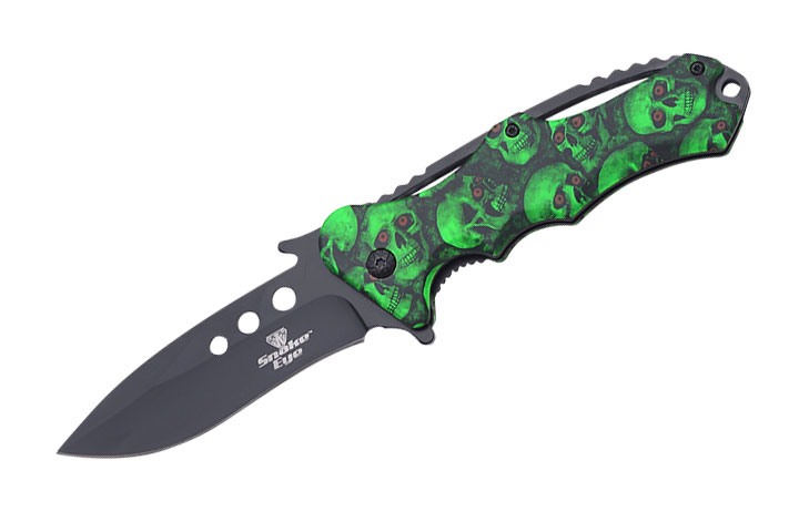 Snake Eye Tactical Fantasy Skull Assisted Knife 4.5'' Closed