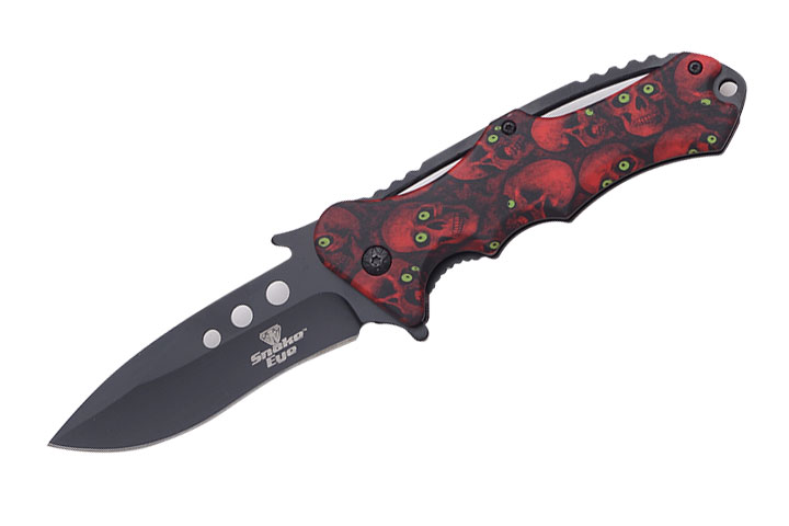 Snake Eye Tactical Fantasy SKULL Assisted Knife 4.5'' Closed