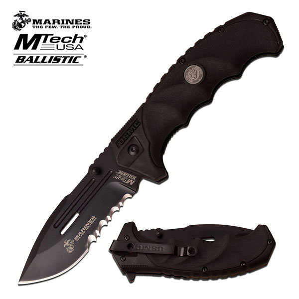 U.S. MARINES BY MTECH USA M-A1053BK SPRING ASSISTED KNIFE 5''