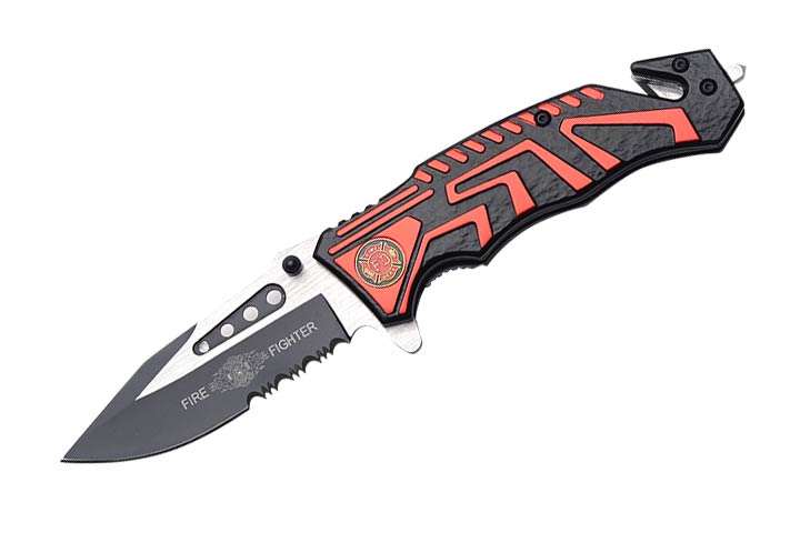 Fire Fighter  Style Action Assist Tactical Folding Knife 4.5''