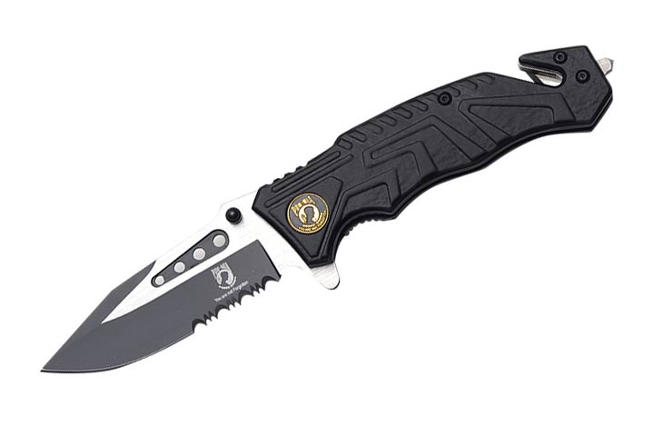 P.O.W Rescue Style Action Assist Tactical Folding KNIFE 4.5''