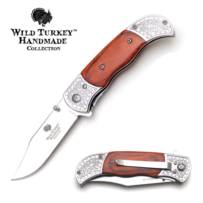 Wild Turkey Handmade Collection Spring Assist Knife 4.5'' Closed