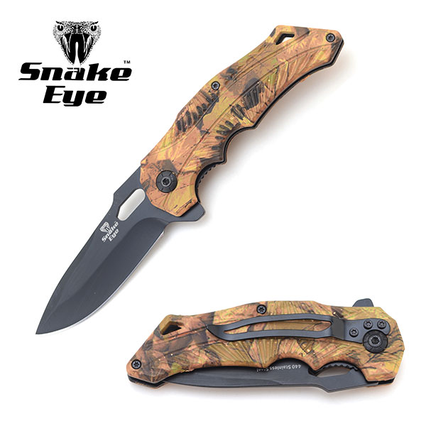 Snake Eye Tactical Camo Spring Assist KNIFE