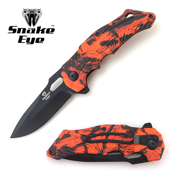 Snake Eye Tactical Red-Camo Spring Assist KNIFE