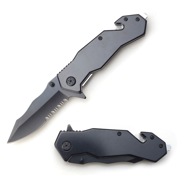 Snake Eye Tactical  Black MIRROR Finished Action Assist Knife