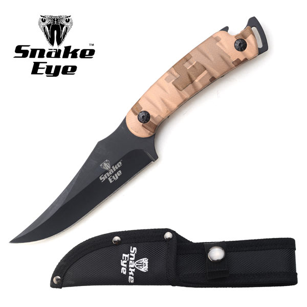Snake Eye Tactical Skinner Knife Desert CAMO Handle 8.5'' Overall