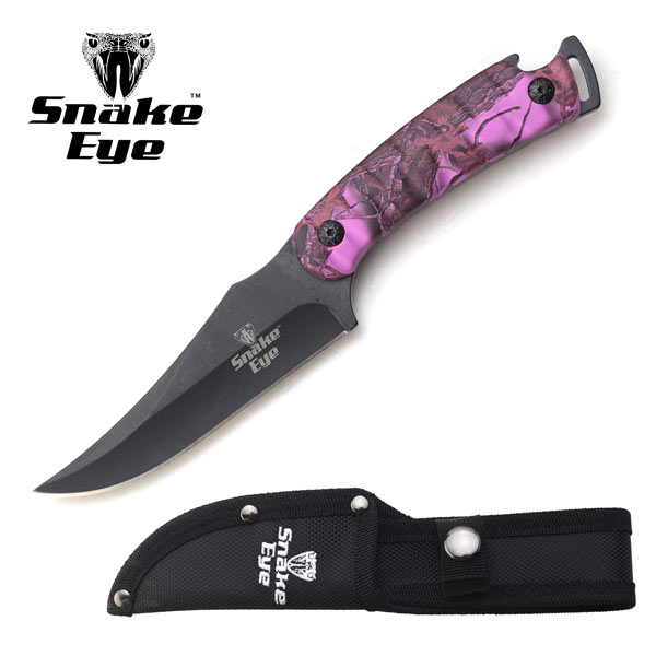 Snake Eye Tactical Skinner Knife Purple CAMO Handle 8.5'' Overall