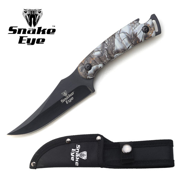 Snake Eye Tactical Skinner Knife Snow Camo Handle 8.5'' Overall