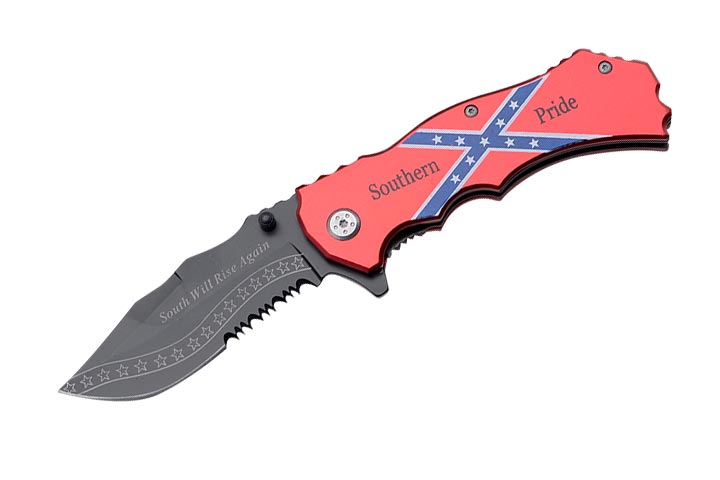 '' Southern Pride '' CSA Tactical Folder Spring Assist KNIFE 4.5