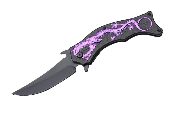 Snake Eye Tactical PU Dragon Style Spring Assist KNIFE
