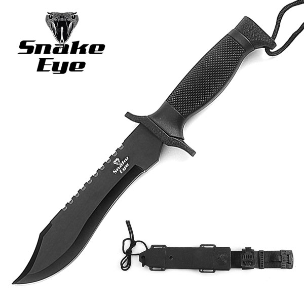 Snake Eye Tactical SURVIVAL KNIFE W/ Reverse Double Serration