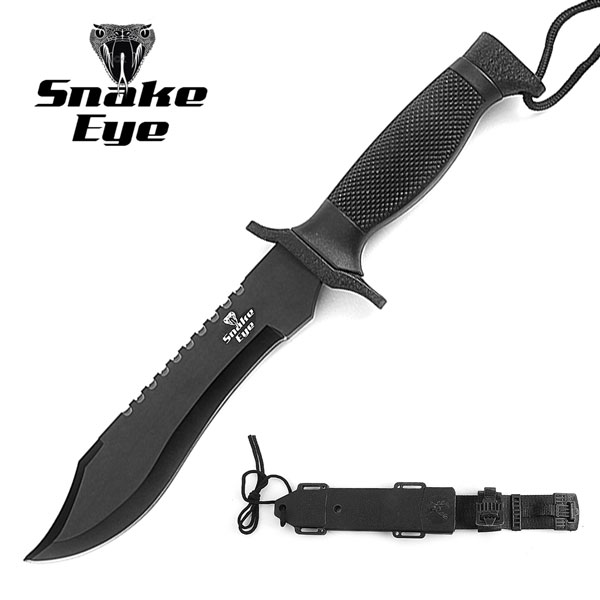 Snake Eye Tactical Survival KNIFE W/ Reverse Double Serration