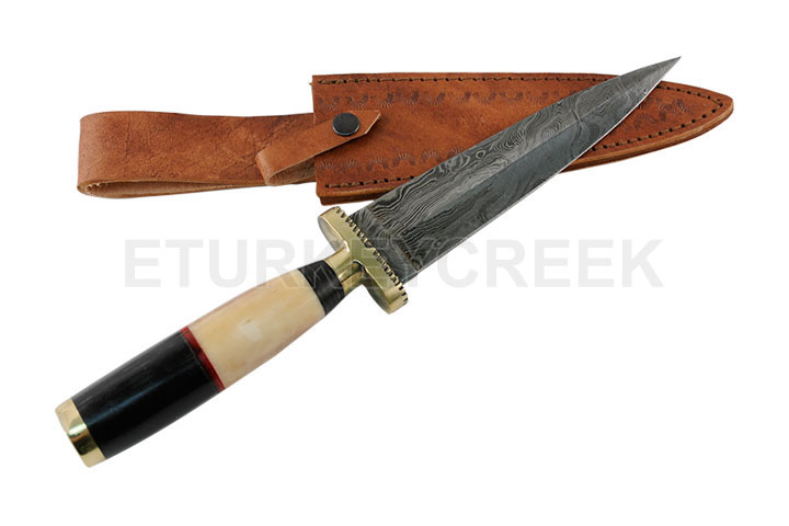 Wild Turkey Damascus collection 12.5'' hunting knife bone/buffalo