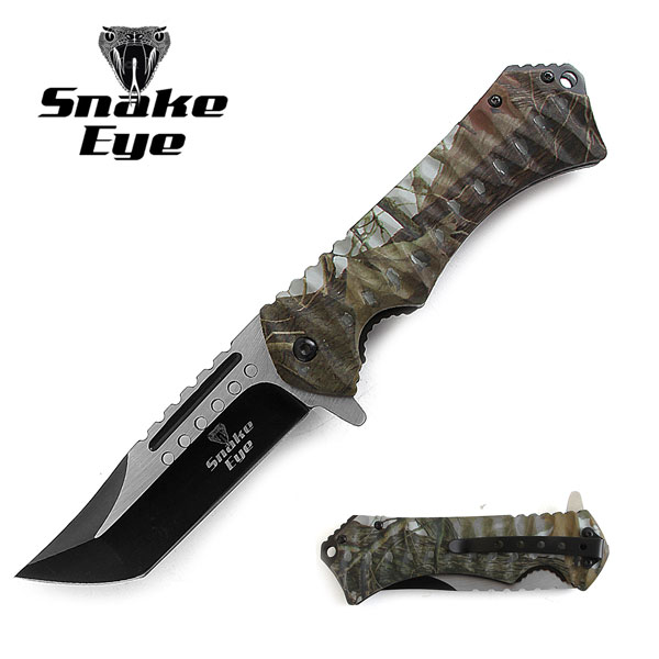Snake Eye Tactical Spring Assist KNIFE 5'' Closed 2 tone Blade