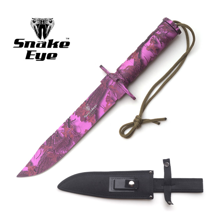 Snake Eye Tactical Outdoor Camo Survival KNIFE W/Case 13.5''